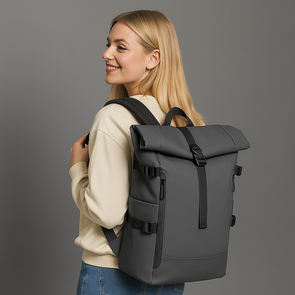 PU recycled leather backpack by bennu