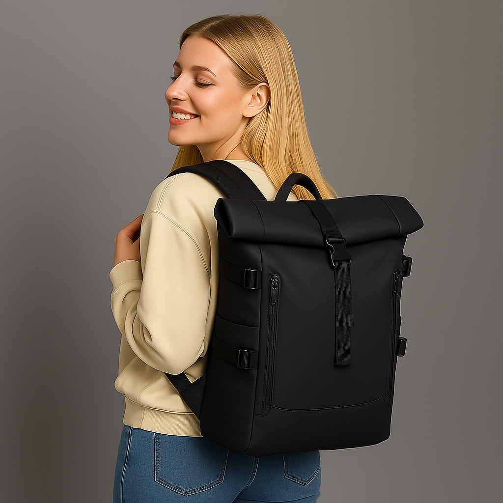 PU recycled leather backpack by bennu