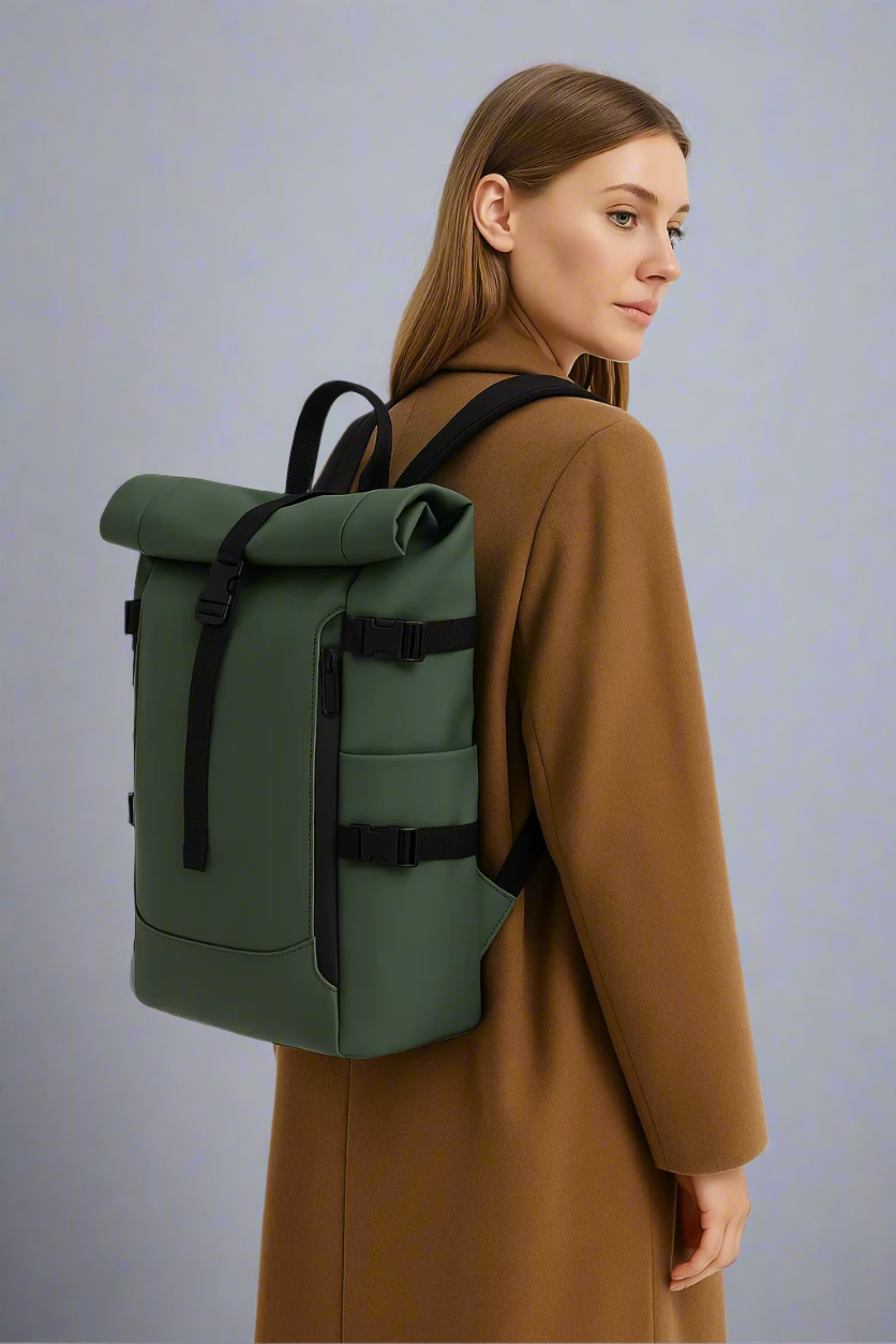 PU recycled leather backpack by bennu